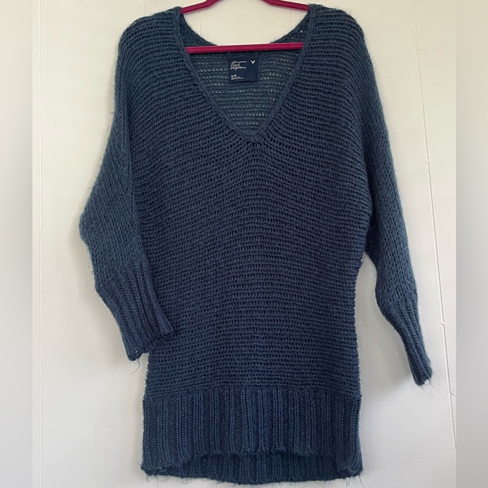 Y2K American Eagle Outfitters Wool Mohair Blend Women's V-Neck Sweater Medium